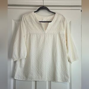 Blair Cream Bib Collar Pleated Blouse - Size M